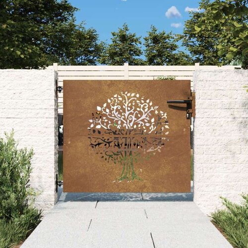  Vrtna vrata 85x75 cm corten jeklo dizajn drevesa Cene