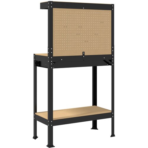  Radna klupa Crna 81 x 41 x 145 cm Projektirano drvo i metal Slike