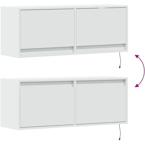  Zidni TV ormarić s LED svjetlima bijeli 100 x 31 x 38 cm Slike
