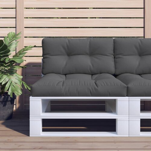  Jastuci za palete 2 kom antracit od tkanine Antracitno siva 80 x 80 x 12 cm Slike