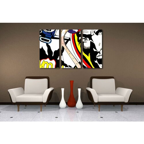  Ročno izdelana slika POP Art LICHTENSTEIN 3-delna (pop art) Slike