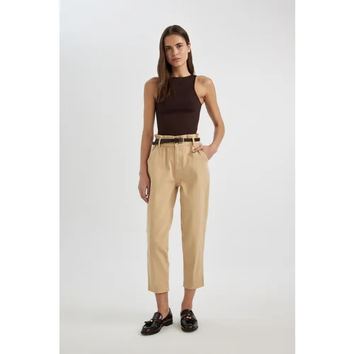 Defacto Baggy Fit High Waist Crop Gabardine Trousers