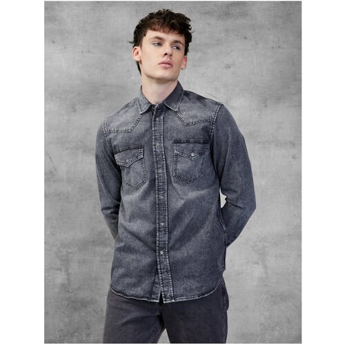 Diesel Grey Men's Denim Shirt - Men's Cene