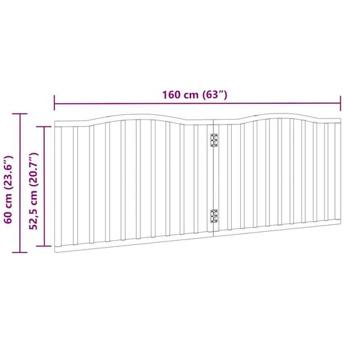 VidaXL Vrata za pse s 2 panela sklopiva crna 160 cm od drva topole Slike