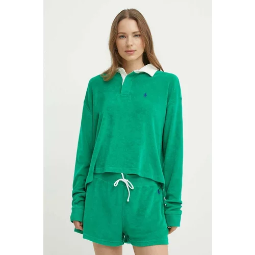 Polo Ralph Lauren Majica z dolgimi rokavi ženska, zelena barva, 211936223