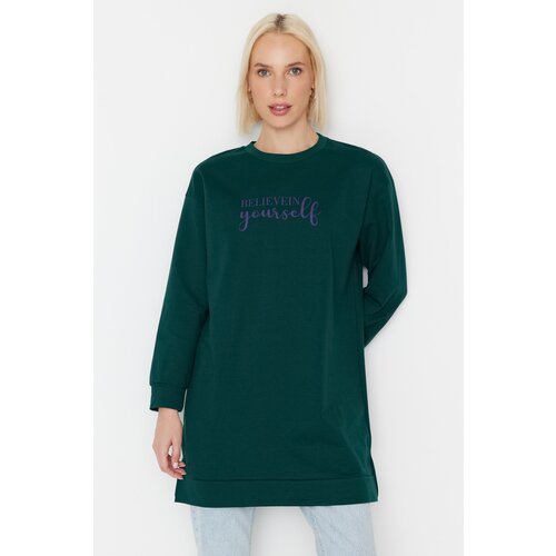 Trendyol Sweatshirt - Green - Oversize Slike