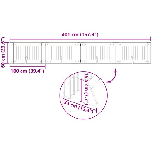  Vrata za pse s postoljem 4 pcs Dimljeni hrast 100 x 60 cm Slike