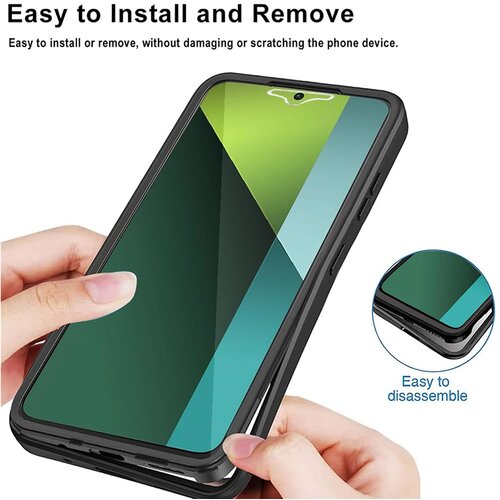 Techsuit ColorVerse 360 Series dvostranska za&amp;scaron;čitna maska za Xiaomi Redmi Note 13 5G &amp;ndash; črna Slike