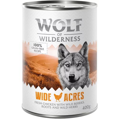 Wolf of Wilderness Ekonomično pakiranje: Adult 24 x 400 g - NOVO Wide Acres - piletina