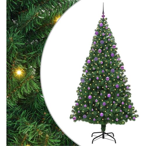  Umjetno božićno drvce Zelena 210 cm PVC i Čelik i Plastika Slike