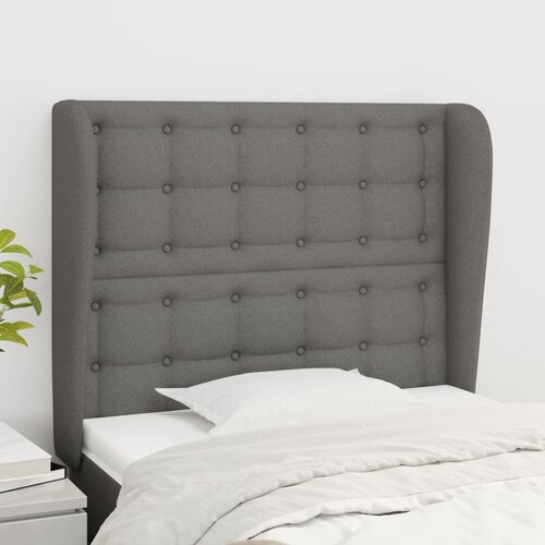  Uzglavlje s u&scaron;ima tamnosivo 103x23x118/128 cm od tkanine Cijene