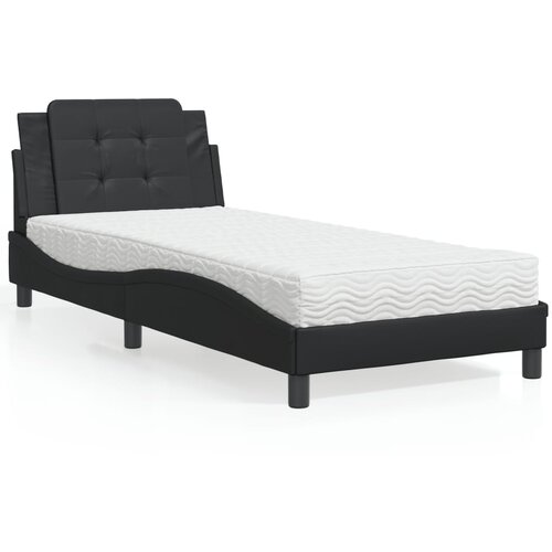 VidaXL Krevet s madracem crni 80 x 200 cm od umjetne kože Slike
