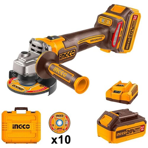 Ingco SUPER aku ugaona brusilica 115 mm, 2x4 Ah, kofer Cene