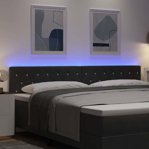  LED glava kreveta s LED trakama s uzglavljem Crna 200 cm Bar&amp;scaron;un Slike