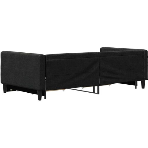 VidaXL Dnevni krevet na razvlačenje s ladicama crni 100x200 cm tkanina Slike