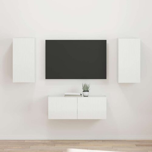  Komplet TV omaric 2 pcs Visok sijaj bela Konstruiran les, (5000132540) Cene
