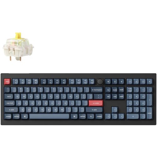 KEYCHRON V6 Max QMK/VIA Brezžična mehanska tipkovnica / Gateron Jupiter Banana / V6M-D4, (5000060454) Slike