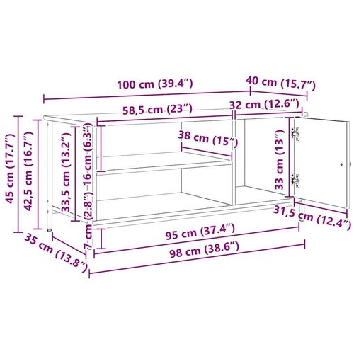  ormar Staro drvo 100 x 40 x 45 cm Konstruirano drvo Slike