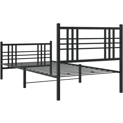  okvir kreveta uzglavlje i podnožje crni 90 x 200 cm Slike