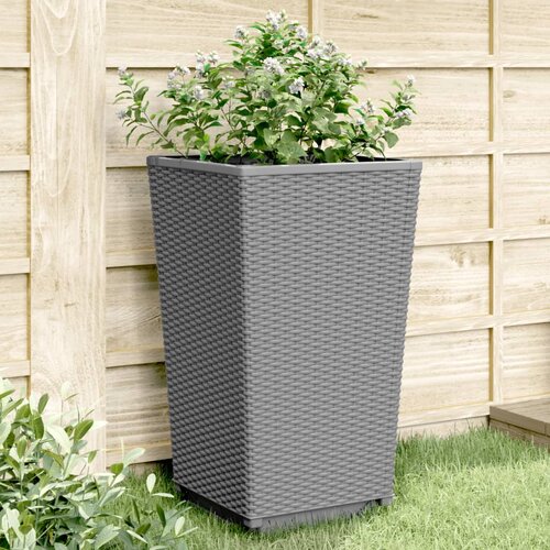 Furnova Vrtna cvetlična korita 4 kosi svetlo siva 32,5x32,5x57 cm PP, (21920453) Slike