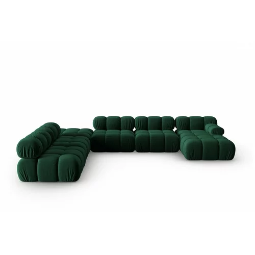 Micadoni Home Zelena baršunasta sofa 379 cm Bellis –