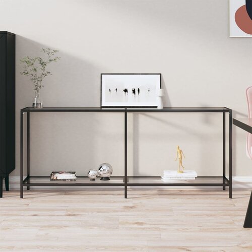VidaXL Konzolna mizica prozorna 180x35x75,5 cm kaljeno steklo Slike
