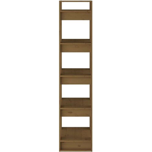 VidaXL knjižna omara/pregrada medeno rjava 41x35x160 cm trdna borovina Slike