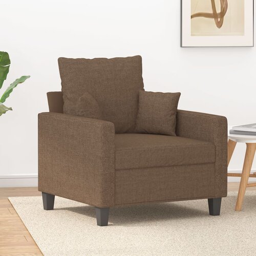  The Living Store Fotelj rjav 60 cm blago - Fotelj, (21449109) Slike