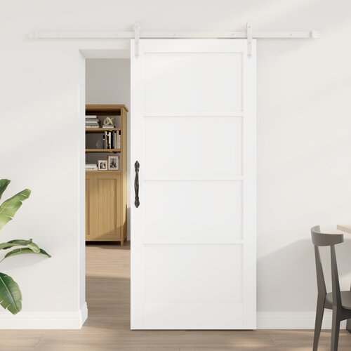 VidaXL klizna vrata sa setom hardvera bijela 78x202 cm čvrsta drvo bor, unutra&amp;scaron;nja vrata &amp;#039;ORKDAL&amp;#039;bijela 78x202x4 cm čvrsta drvo bor Slike