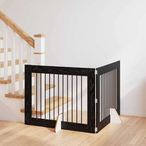  Vrata za pse z stojali 2 pcs Črni hrast 100 x 80 cm, (5000232715) Cene