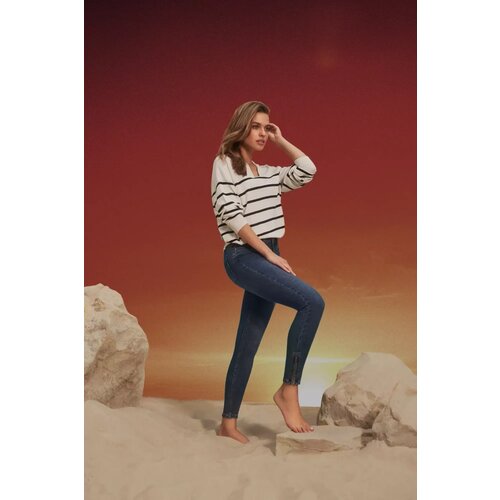 Marisse Navy Blue Skinny Jeans Slike