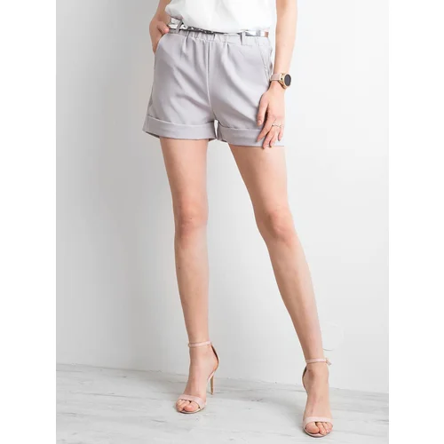 Fashion Hunters Women's grey shorts with belt