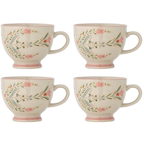Bloomingville Bele keramične skodelice v kompletu 4 ks 400 ml Rosalynde &amp;ndash; Slike