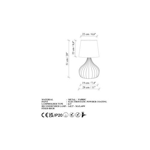 Opviq Telıs - 5403 goldlight brown table lamp Slike