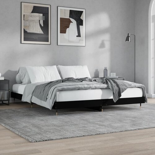  Okvir za krevet crni 200 x 200 cm konstruirano drvo Cene