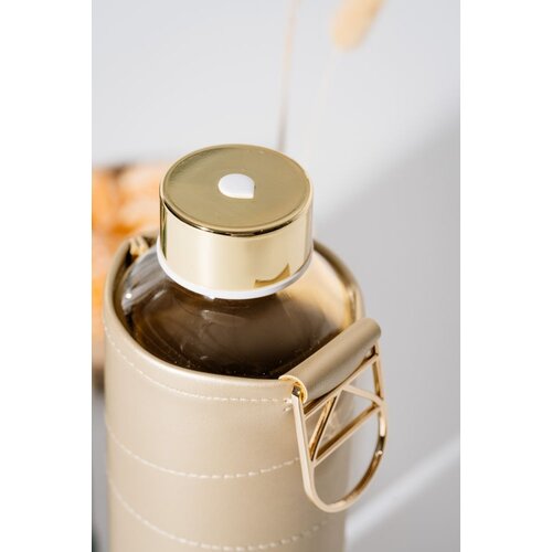 Equa staklena boca, Mismatch Golden, navlaka od umjetne kože, BPA free, 750ml Slike