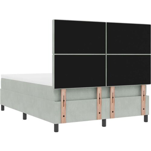 VidaXL box spring krevet s madracem svijetlo sivi 140x190 cm bar&amp;scaron;un Slike