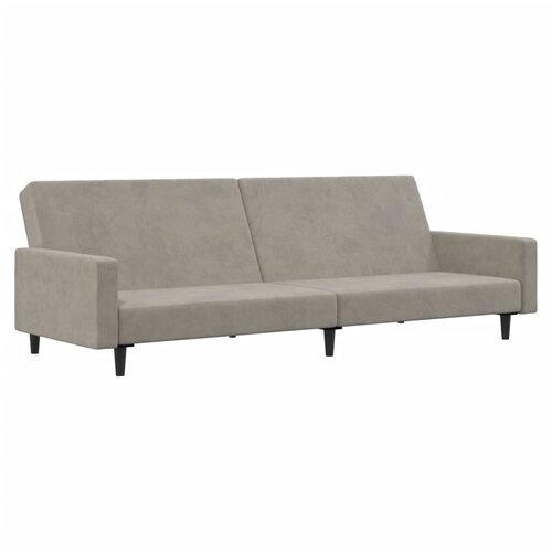 Maison Chic kavč - Sofa - Kanape dvosed z ležiščem svetlo siv žamet, (21726490) Cene