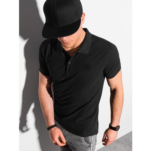 Ombre Muška polo majica S1374 crna siva Slike