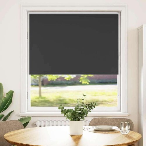 vidaXL Rolo zavjesa Blackout Black 115x130 cm Širina tkanine 110,7 cm Cene