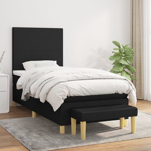 The Living Store Box spring postelja z vzmetnico črn 90x190 cm blago - Box Spring Postelja, (21512068) Cene