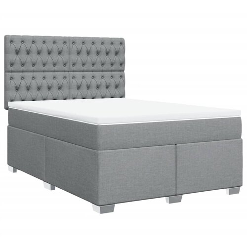 Maison Chic Box spring postelja - Vzmetna postelja z vzmetnico svetlo siva 140x200 cm blago SL24094, (21891297) Cene