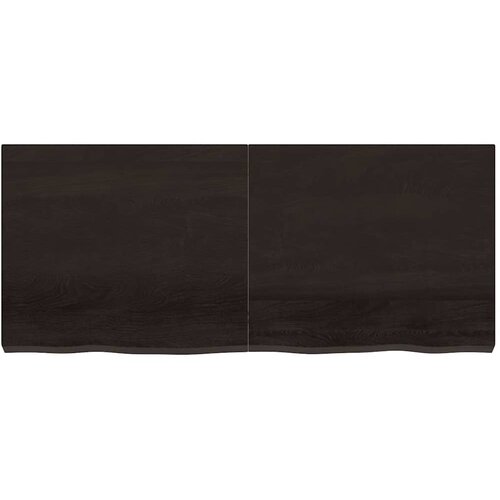  Zidna polica tamnosmeđa 140x60x(2-6) cm od obrađene hrastovine Slike