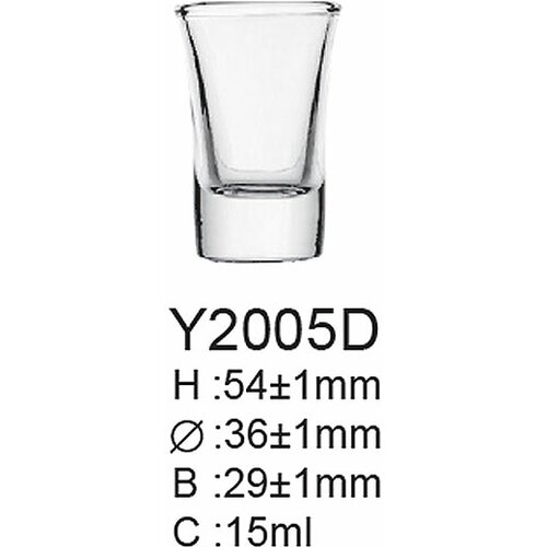 Staklena čaša za rakiju 6/1 15 ml Y2005D Slike