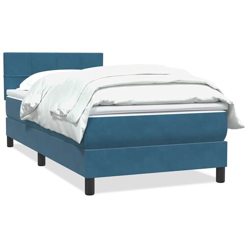 Maison Chic Box spring postelja - Vzmetna postelja z vzmetnico temno modra 80x220 cm žamet SL18637, (21894319) Slike