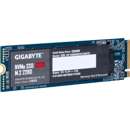 Gigabyte M.2 PCIe SSD 512GBNVMe 1.3,GP-GSM2NE3512GNTD1700 MB/s /1550MB/s