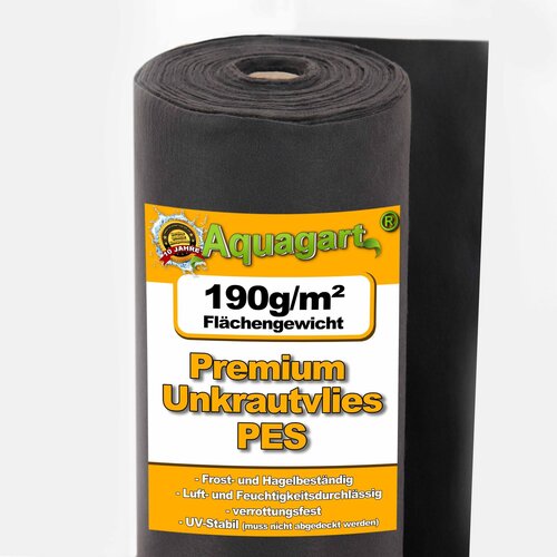 Aquagart 100 m² flis za zatiranje plevela vrtni flis zastirka flis zemeljska tkanina 190 g 1 m širok PES, (22073970) Cene