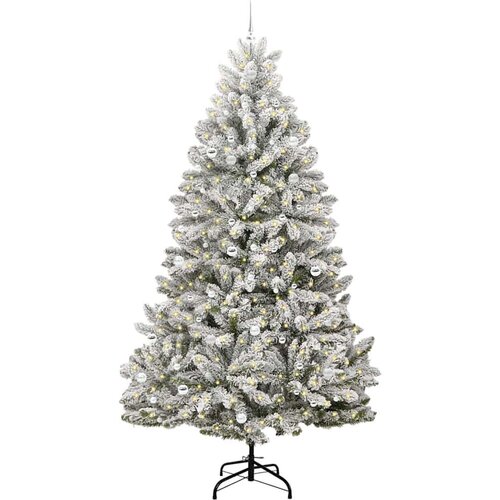 VidaXL Umjetno božićno drvce Zelena i bijela 270 cm PVC i metal Slike