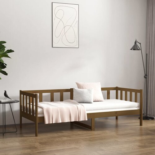  Dnevni ležaj smeđa boja meda 80 x 200 cm od masivne borovine Slike