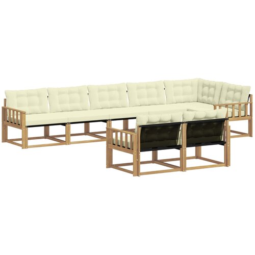 vidaXL Zunanja garnitura za sedenje z blazino 8 pcs Bela in krem, (5000280243) Cene